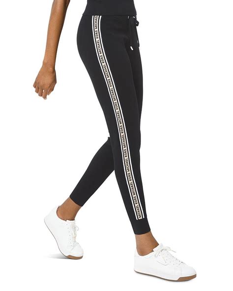 michael kors black pants with gold ring|Michael Kors jogger pants women.